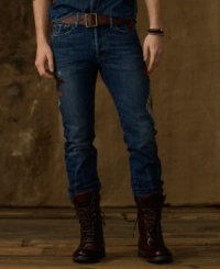 Bright Southwest designs elevate a rugged slim-fitting jean to style-tribe status, proving that there's no wrong way to rock your favorite denim. Bright Southwest designs elevate a rugged slim-fitting jean to style-tribe status, proving that there's no wrong way to rock your favorite denim.