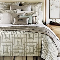 An elegant yet masculine quilt that can stand alone or coordinate with Barbara Barry Indochine bedding collection.