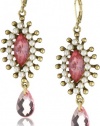 Betsey Johnson Iconic Fabulous Fuchsia Crystal Teardrop Earrings