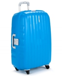 Color for the lines. Setting your bag apart from the rest, the eye-catching exterior pops out in busy terminals and pickups. A durable hardside design maneuvers effortlessly on spinner wheels and stands up during the push and go of travel, keeping tabs on your belongings with an unbeatable three-point closure system and an interior elastic tie-down system that ensures wrinkle-free arrivals. 10-year limited warranty. Color for the lines. Setting your bag apart from the rest, the eye-catching exterior pops out in busy terminals and pickups. A durable hardside design maneuvers effortlessly on spinner wheels and stands up during the push and go of travel, keeping tabs on your belongings with an unbeatable three-point closure system and an interior elastic tie-down system that ensures wrinkle-free arrivals. 10-year limited warranty.