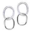 Studio 925 Padua White CZ Pave and Sterling Silver Large Link Earrings