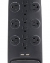 Belkin Advanced 3000 Joule 12 Outlet Surge Protector with 2 USB Charging Ports and 6ft Cord