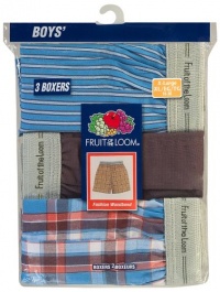 Fruit of the Loom Boys 8-20 Exposed Waistband Woven Boxer 3-Pack Fruit of the Loom Boys 8-20 Exposed Waistband Woven Boxer 3-Pack