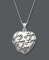 Keep all the secrets of your heart in one safe place. A real locket features the word Love written on its polished sterling silver surface. Approximate length: 18 inches. Approximate drop: 1 inch.