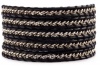 Chan Luu Silver Chain Wrap Bracelet on Black Leather