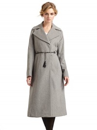 THE LOOKNotched lapelChainlink belt detail at waistConcealed snap closureDual seam pocketsTHE FITAbout 45 from shoulder to hemTHE MATERIALWool/polyester/viscoseFully linedCARE & ORIGINDry cleanImportedModel shown is 5'10 (177cm) wearing US size 4. THE LOOKNotched lapelChainlink belt detail at waistConcealed snap closureDual seam pocketsTHE FITAbout 45 from shoulder to hemTHE MATERIALWool/polyester/viscoseFully linedCARE & ORIGINDry cleanImportedModel shown is 5'10 (177cm) wearing US size 4.