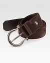 An adjustable design is elegantly styled in suede with a single gancino buckle. About 1½ wide Suede Made in Italy 