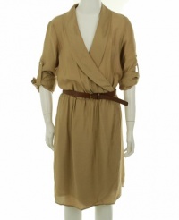 Anne Klein V-Neck Belted Dress Tundra 6 Anne Klein V-Neck Belted Dress Tundra 6