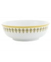 Make a splash with Latika serving bowl from Echo Design and invite the distinct spirit of the 70's to your table setting. Bordered with bands of lemon and mustard yellow, it has a vintage, yet totally modern feel. Mix and match pieces from the collection and create your own eclectic look.