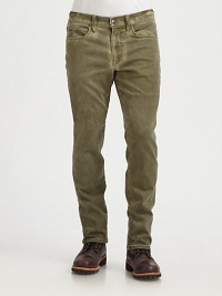 Light distressing and an edgy faded wash defines this urban-inspired style, crafted in soft cotton with a hint of stretch, in a comfortable slim-straight leg.Five-pocket styleInseam, about 3493% cotton/6% polyester/1% lycraMachine washImported Light distressing and an edgy faded wash defines this urban-inspired style, crafted in soft cotton with a hint of stretch, in a comfortable slim-straight leg.Five-pocket styleInseam, about 3493% cotton/6% polyester/1% lycraMachine washImported