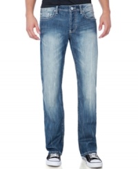 Lookin' slim. Everyone will take notice of how great you look when you strut in wearing these comfortable bootcut jeans from Buffalo David Bitton. Lookin' slim. Everyone will take notice of how great you look when you strut in wearing these comfortable bootcut jeans from Buffalo David Bitton.