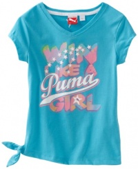 Puma - Kids Girls 7-16 Win Like A Girl Tee, Blue, Medium