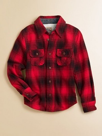 A waffle-weave knit lining adds extra warmth and comfort to this soft brushed cotton flannel shirt.Shirt collarButton frontButton flap pocketsLong sleeves with button cuffsShirttail hemBack shoulder yokeThermal knit liningCottonMachine washImported Please note: number of buttons may vary depending on the size ordered. A waffle-weave knit lining adds extra warmth and comfort to this soft brushed cotton flannel shirt.Shirt collarButton frontButton flap pocketsLong sleeves with button cuffsShirttail hemBack shoulder yokeThermal knit liningCottonMachine washImported Please note: number of buttons may vary depending on the size ordered.