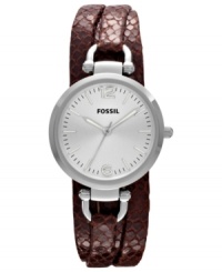 Coil your wrists in serpentine style with this python-printed Georgia collection watch, by Fossil. Coil your wrists in serpentine style with this python-printed Georgia collection watch, by Fossil.
