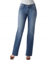 These boot leg jeans by Levi's are cut to complement a curvy figure, and feature a touch of stretch for comfort!
