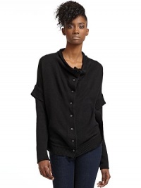 THE LOOKStand collarButton frontLong sleevesRibbed circle hemMerrow stitch detail down rear centerTHE FITAbout 28 from shoulder to hemTHE MATERIAL67% cotton/21% nylon/12% cashmereCARE & ORIGINDry cleanImportedModel shown is 5'10 (177cm) wearing US size 4. THE LOOKStand collarButton frontLong sleevesRibbed circle hemMerrow stitch detail down rear centerTHE FITAbout 28 from shoulder to hemTHE MATERIAL67% cotton/21% nylon/12% cashmereCARE & ORIGINDry cleanImportedModel shown is 5'10 (177cm) wearing US size 4.