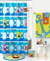 Who lives in a pineapple under the sea? Spongebob Squarepants decorates the bath with this playful shower curtain, featuring the one and only Spongebob and his best friend Patrick all in bright colors pleasing to your little ones.