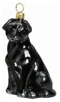 Joy to the World Collectibles European Blown Glass Pet Ornament, Labrador Retriever, Black Joy to the World Collectibles European Blown Glass Pet Ornament, Labrador Retriever, Black