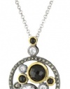 Judith Jack Midnight Sterling Silver-Gold Plate Multi-Stone Pendant Necklace