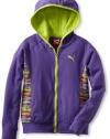 Puma - Kids Girls 2-6x Zip Up Printed Hoodie, Purple, 6X