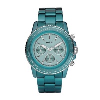 Fossil CH2706 Women's Stella Teal Aluminum Chronograph Watch Fossil CH2706 Women's Stella Teal Aluminum Chronograph Watch
