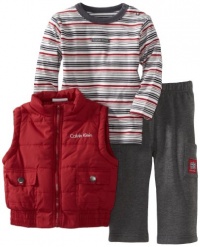 Calvin Klein Baby-boys Infant Vest with Stripes Tee And Pant, Assorted, 24 Months Calvin Klein Baby-boys Infant Vest with Stripes Tee And Pant, Assorted, 24 Months
