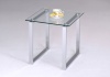 Kings Brand Chrome Finish With Glass Top End Table