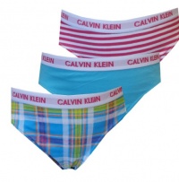 Calvin Klein Girls Plaid, Stripes and Solid Bikini 3 Pack for girls (14/16) Calvin Klein Girls Plaid, Stripes and Solid Bikini 3 Pack for girls (14/16)
