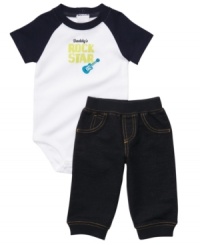 Star status. He'll have rockin' style with this comfy bodysuit and pant set from Carter's. Star status. He'll have rockin' style with this comfy bodysuit and pant set from Carter's.