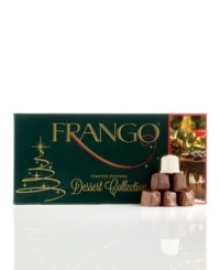 Bring out extra goodies this holiday season when you unwrap this Limited Edition Holiday Dessert Collection box of chocolates from Frango. Perfect as a gift or as a surprise after-dinner treat, Frango's chocolates are meant to be shared and savored together. Bring out extra goodies this holiday season when you unwrap this Limited Edition Holiday Dessert Collection box of chocolates from Frango. Perfect as a gift or as a surprise after-dinner treat, Frango's chocolates are meant to be shared and savored together.