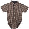 OshKosh B'Gosh Poplin Buttondown Bodysuit - Orange Plaid