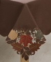 Featuring elaborate cutwork, embroidered accents and leaves piled in rich fall colors, the Maple Leaf tablecloth sets the scene for an unforgettable autumn, year after year. (Clearance)