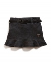 GUESS Kids Girls Knit Denim Flip Skirt with Belt, BLACK (2T)