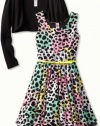 Beautees Girls 7-16 Leopard Print Dress With Shrug, Multi, Small