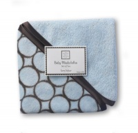 SwaddleDesigns Terry Velour Baby Washcloth Set - Pastel Blue with Brown Mod Circles SwaddleDesigns Terry Velour Baby Washcloth Set - Pastel Blue with Brown Mod Circles