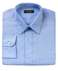 Add some subtle texture to your weekday routine with this handsome herringbone dress shirt from Tasso Elba. Add some subtle texture to your weekday routine with this handsome herringbone dress shirt from Tasso Elba.