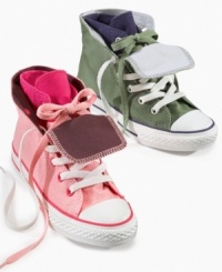 Kick their looks up a notch with these two-fold Chuck Taylor All Star two-fold sneakers. Kick their looks up a notch with these two-fold Chuck Taylor All Star two-fold sneakers.
