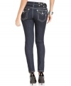 Rhinestones add glam to these Miss Me skinny jeans for sparkly eye-catching appeal!