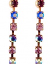 Earrings - Gold Tone Swarovski (tm) Crystals ~ Amethyst Mix (FB55)