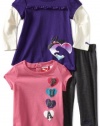 Puma - Kids Baby-Girls Infant 3 Pack Pant Set, Rich Purple, 24 Months