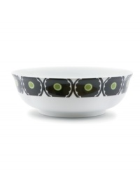 Flower power from Echo Design. That 70's Floral serving bowl features a retro chartreuse and black floral pattern, which is as fresh as it gets. Mix and match from the collection as you please and make a personal design statement. Flower power from Echo Design. That 70's Floral serving bowl features a retro chartreuse and black floral pattern, which is as fresh as it gets. Mix and match from the collection as you please and make a personal design statement.