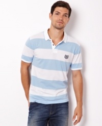Polish up you summer style with this preppy striped polo shirt from Nautica. Polish up you summer style with this preppy striped polo shirt from Nautica.