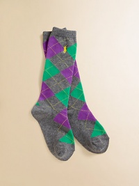 A classic argyle pattern in a knee-length and a pretty preppy palette.78% cotton/19% nylon/1% other/1% spandex/1% rubberMachine washImported A classic argyle pattern in a knee-length and a pretty preppy palette.78% cotton/19% nylon/1% other/1% spandex/1% rubberMachine washImported