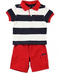 Nautica Baby-Boys Infant 2 Piece Bold Stripe Polo Short Set Nautica Baby-Boys Infant 2 Piece Bold Stripe Polo Short Set