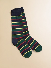 Vivid, contrasting stripes adorn this ultra-soft, cotton-y design with pony logo for little feet.77% cotton/20% nylon/2% rubber/1% spandexMachine washImported Vivid, contrasting stripes adorn this ultra-soft, cotton-y design with pony logo for little feet.77% cotton/20% nylon/2% rubber/1% spandexMachine washImported