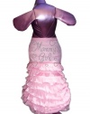Pet Tease Mommy's Girl Frill Dog Dress, Extra Large, Pink with Pink Frill with Rhinestone Lettering