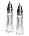 Enhance even your most refined table with the sparkling sophistication of Alexandria salt and pepper shakers. With a striking fluted design and silvertone metal tops, this Crystal Clear set puts old world elegance at the top of your menu.