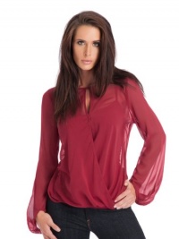 GUESS by Marciano Nora Long Sleeve Top, VICTORY RED (LARGE) GUESS by Marciano Nora Long Sleeve Top, VICTORY RED (LARGE)