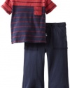 Splendid Littles Baby-Boys Newborn Lacrosse Stripe Pant Set, Tomahawk, 18-24 Months