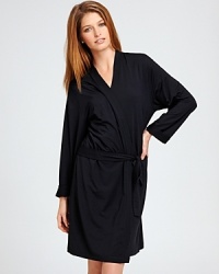 Calvin Klein Underwear Essentials short robe. A soft short robe with tie at waist. The perfect cover up. Style #S2220 Calvin Klein Underwear Essentials short robe. A soft short robe with tie at waist. The perfect cover up. Style #S2220